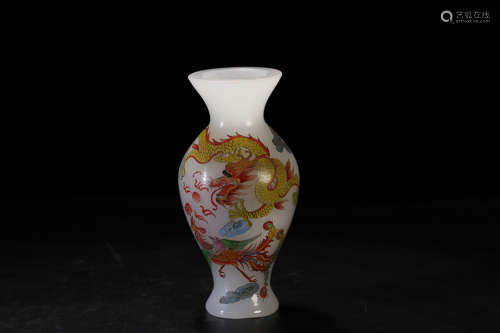 1912-1949, A DRAGON AND PHOENIX PATTERN COLOURED GLAZE VASE, THE REPUBLIC OF CHINA