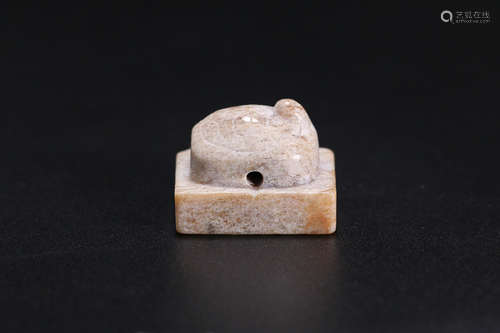 202BC-220AD, A TORTOISE DESIGN ANCIENT JADE SEAL, HAN DYNASTY