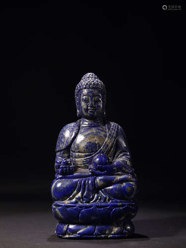 A BUDDHA DESIGN LAZURITE ORNAMENT