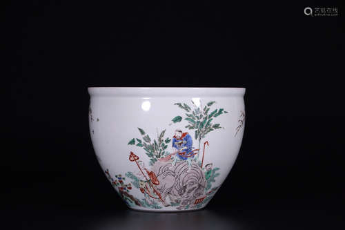 17-19TH CENTURY, A STORY DESIGN PORCELAIN POT, QING DYNASTY