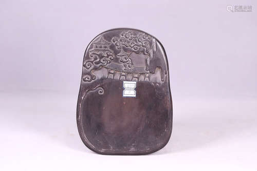 17-19TH CENTURY, A LANDSCAPE PATTERN OLD DUAN INKSTONE, QING DYNASTY