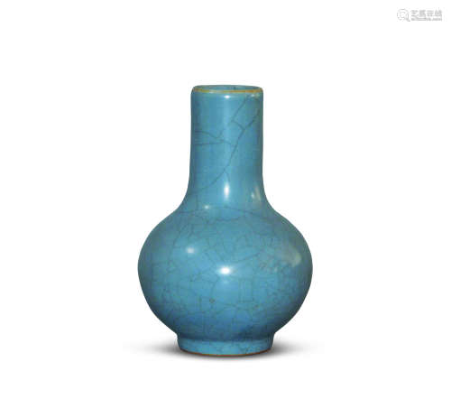 官窑蓝釉油锤瓶