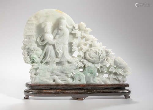 A large jadeite finely carved figural group