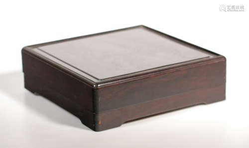 A Chinese document / scholarbox hardwood panel-box and cover