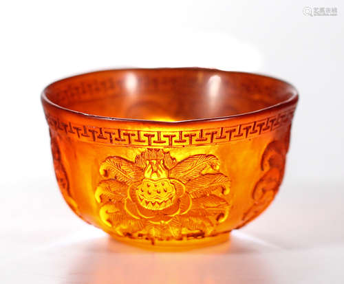 A carved amber cup