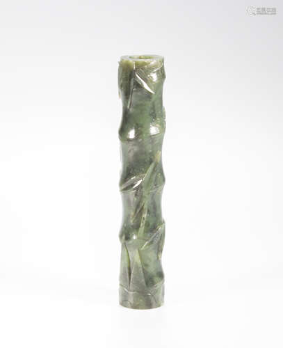 A carved spinach green jade incense holder