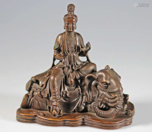 Guanyin Samantabhadra bronze seated