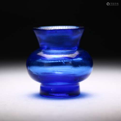 A imperial blue Peking glass beaker,Qianlong period