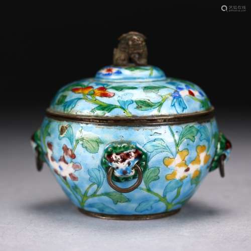 A Chinese Enamel Silver Pot,Qing dynasty