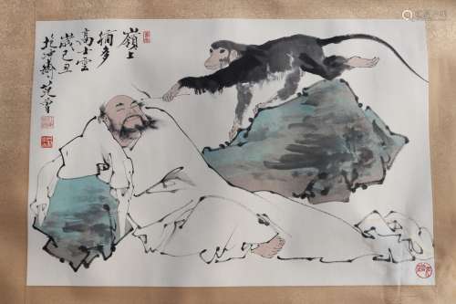 A Chinese Watercolor and Ink on Paper, Signed Fan Zeng