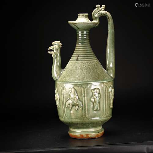 A  Celadon Glazed Porcelain Wine Pot,Ming Dynasty