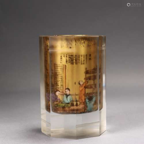 A Exceptionally Rare Chinese Crystal Brush Pot