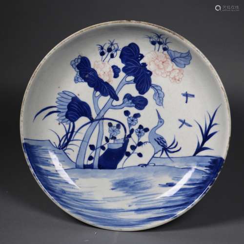 A Chinese Antique Blue and White Porcelain Plate,19th C