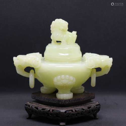 A Chinese Antique Carved Jade Censer