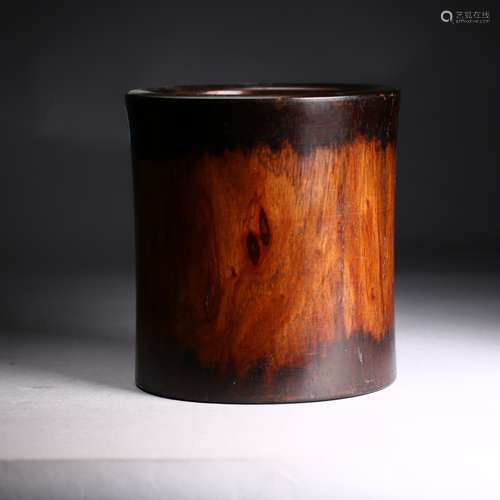 A Chinese  Huanghuali Wood Brush Pot