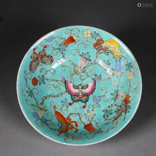 A Chinese Famille Verte Porcelain Bowl, Qing Dynasty.