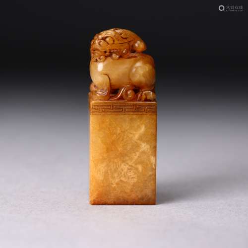 A Chinese Carved Shoushan Stone Stamp Seal,19th Century