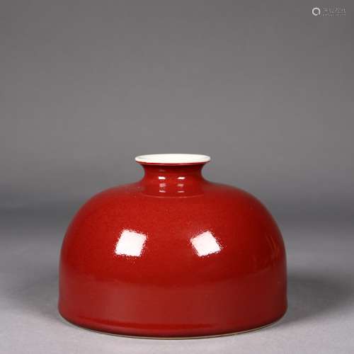 A Chinese Red-Glazed Waterpot, Qing Dynasty.