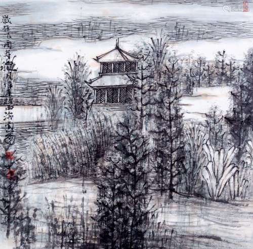 A MOUNTAIN AND WATER LANDSCAPE SCROLL FROM ZHANGWEIPING