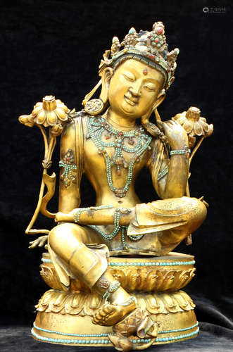 A GREEN TARA BUDDHA