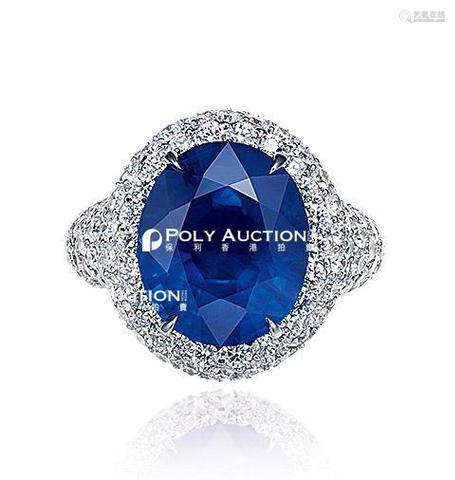 GRAFF设计 8.44克拉缅甸「皇家蓝」蓝宝石配钻石戒指，未经加热
