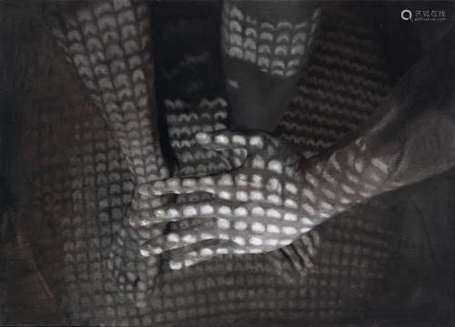 王光乐（B.1976） 约2002年作 光·影·手 油彩 画布