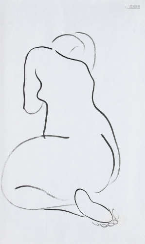 常玉（1895～1966） 裸女 水墨 纸本