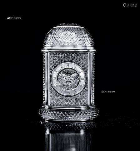 百达翡丽 非常精美独特，巴克拉水晶机械圆顶座钟，「水晶吊灯」，型号10005M-001，年份约2013，附原厂证书及表盒