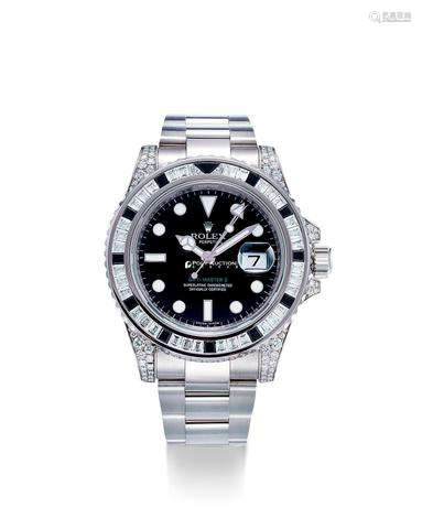劳力士 精美，黄金镶钻石及蓝宝石，两地时间自动链带腕表，备日期显示，「GMT MASTER II」，型号116759SANR，年份约2008