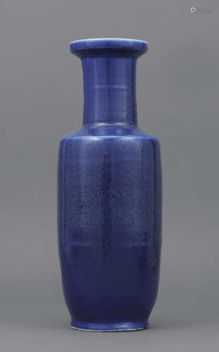 清 藍釉寶字瓶