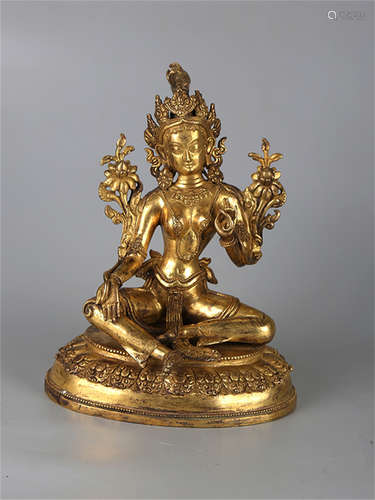 Chinese gilt bronze Buddha.