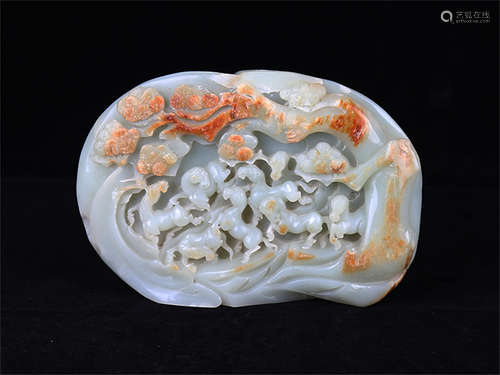 Chinese carved jade boulder.