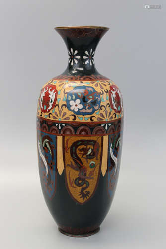 Large Japanese cloisonne vase. 19 Century