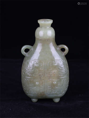 Chinese carved jade vase.