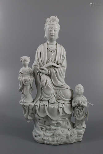 Chinese blanc de chine porcleain Guanyin. Marked.