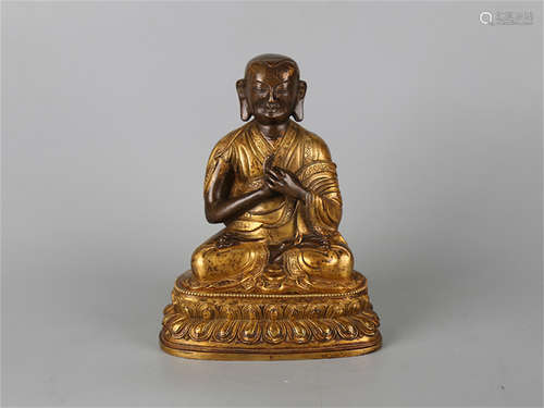 Chinese gilt bronze Buddha.