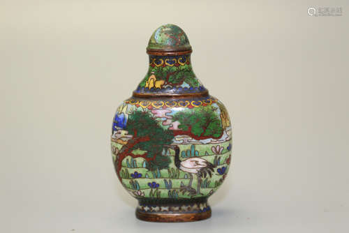 Chinese cloisonne snuff bottle, Qianlong mark.