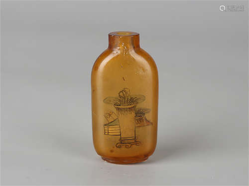 Chinese inside painted glass snuff bottle.