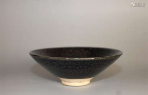 Chinese black glaze pottery bowl.