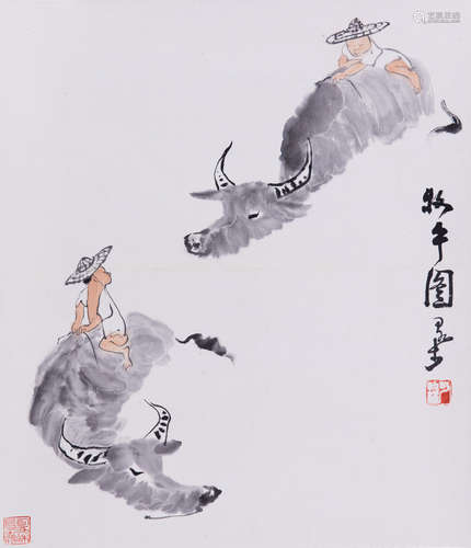 Chinese water color painting on paper, attributed to Li