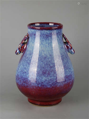 Chinese flambe porcelain vase.