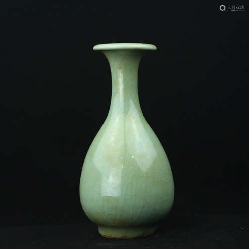 Chinese Longquan celadon glaze porcelain vase.