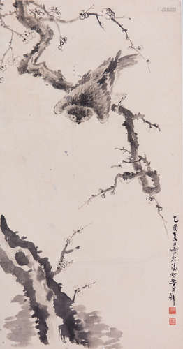 Chinese ink painting on paper, attributed to Huang