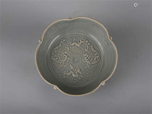 Chinese celadon glaze porcelain brush washer.