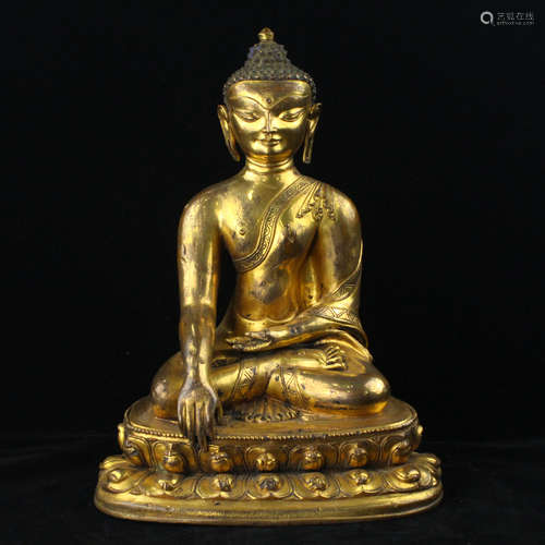 Chinese gilt bronze Buddha.