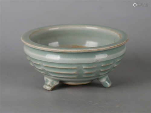 Chinese Longquan celadon porcelain incense burner.