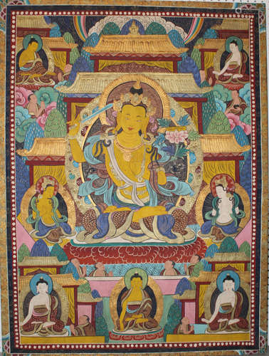 Chinese thangka on silk.