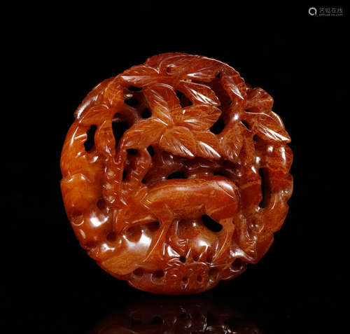 Liao Colored Jade Carved Pendant