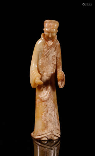 A Han Archaic Jade Carving of Figure