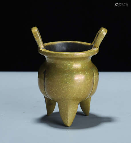 Qing Bronze Tripod Censer